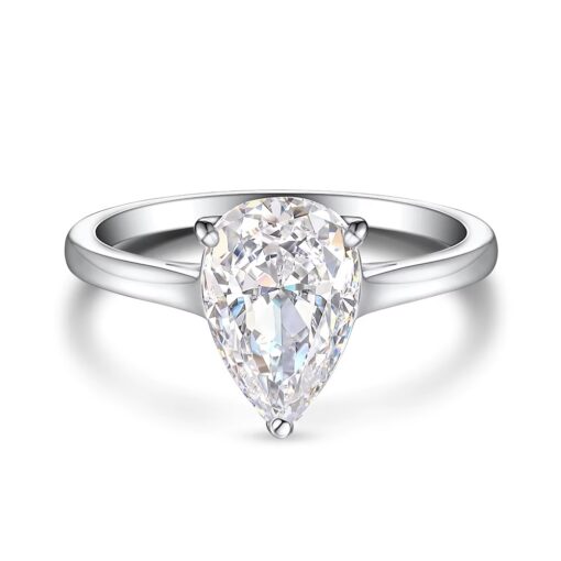 The Summit 1 Carat Pear Miosanite Diamond Ring