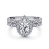1 Carat Pear Miosanite Diamond Ring & Band