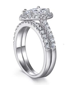 1 Carat Pear Miosanite Diamond Ring & Band