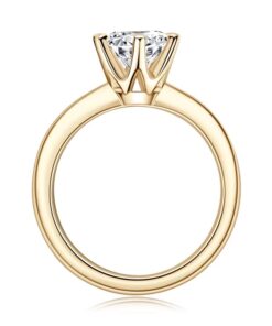 Ladies Gold Round Cut Engagement Ring