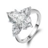 Crescent Marquise Engagement Ring
