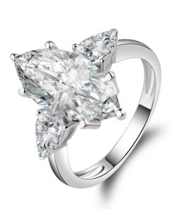 Crescent Marquise Engagement Ring