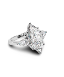 Crescent Marquise Engagement Ring