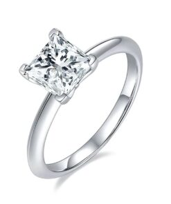Blushing 1 Carat Princess Miosanite Diamond Ring