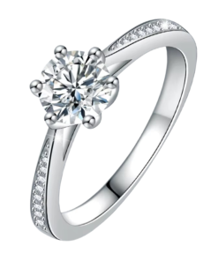Round cut lasting diamond ring