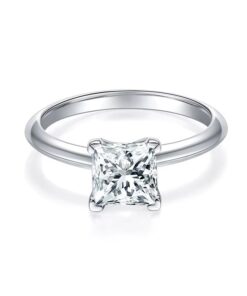 Blushing 1 Carat Princess Miosanite Diamond Ring