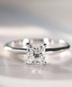 Blushing 1 Carat Princess Miosanite Diamond Ring
