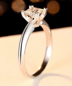 Blushing 1 Carat Princess Miosanite Diamond Ring