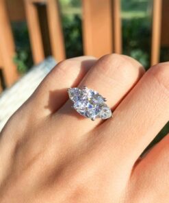 The Evermore 1.5 Carat Princess Miosanite Diamond Ring