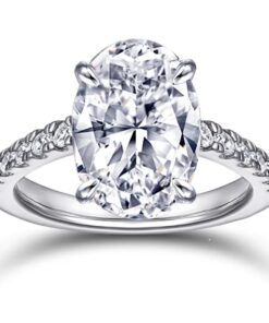 Strapped oval Engagement Ring
