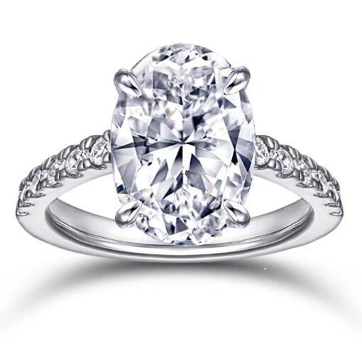 Strapped oval Engagement Ring