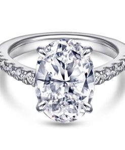 Strapped oval Engagement Ring