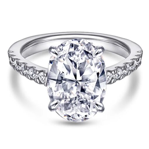 Strapped oval Engagement Ring