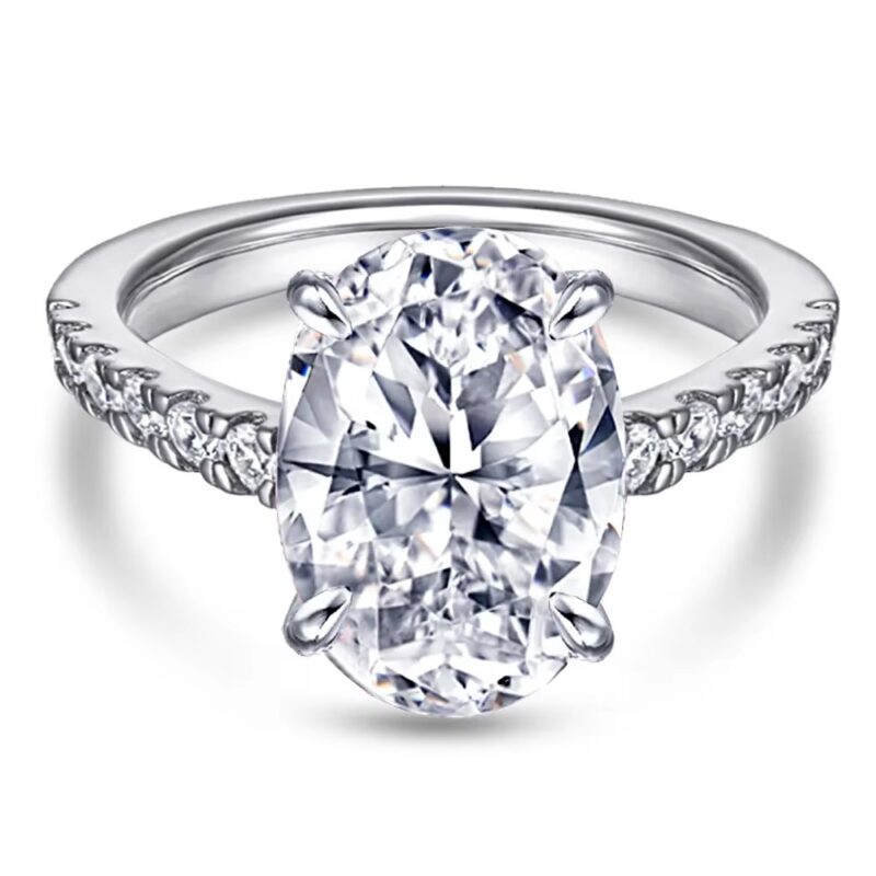 Strapped oval Engagement Ring