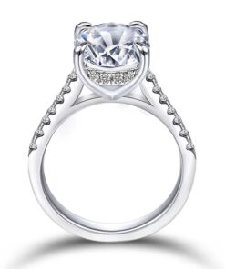 Strapped oval Engagement Ring