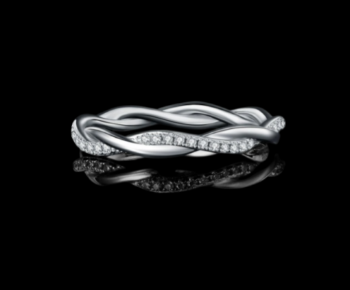 Moissanite Love Rope Infinity Band