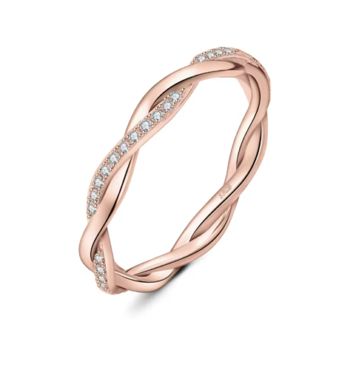 Moissanite Love Rope Infinity Band