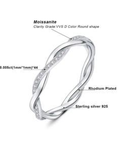 Moissanite Love Rope Infinity Band
