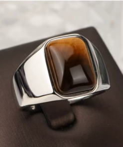 Tiger Eye Titanium Ring