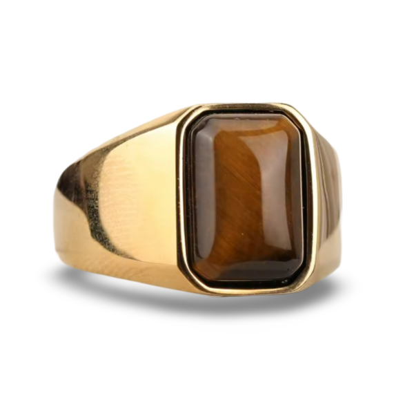Tiger Eye Titanium Ring