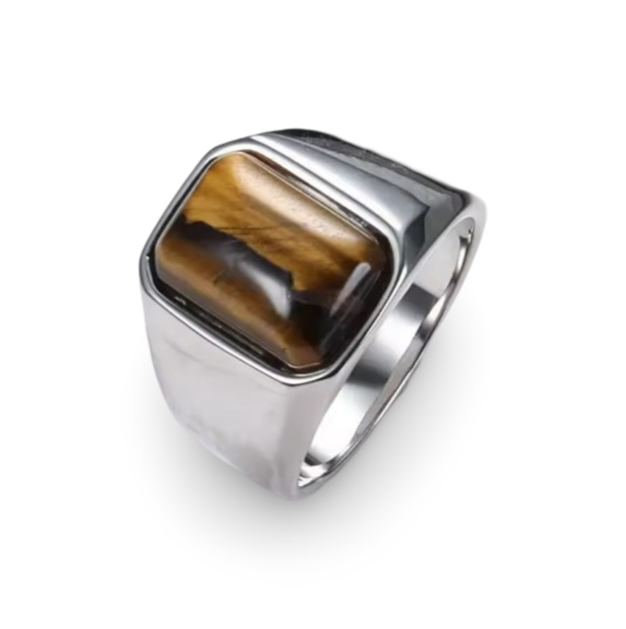 Tiger Eye Titanium Ring
