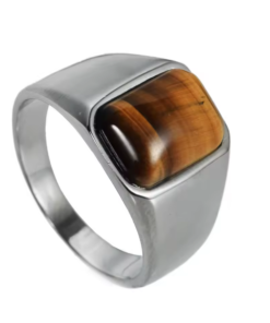 Tiger Eye Titanium Ring