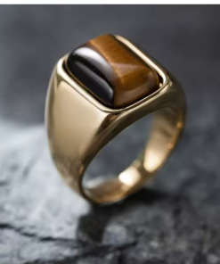 Tiger Eye Titanium Ring